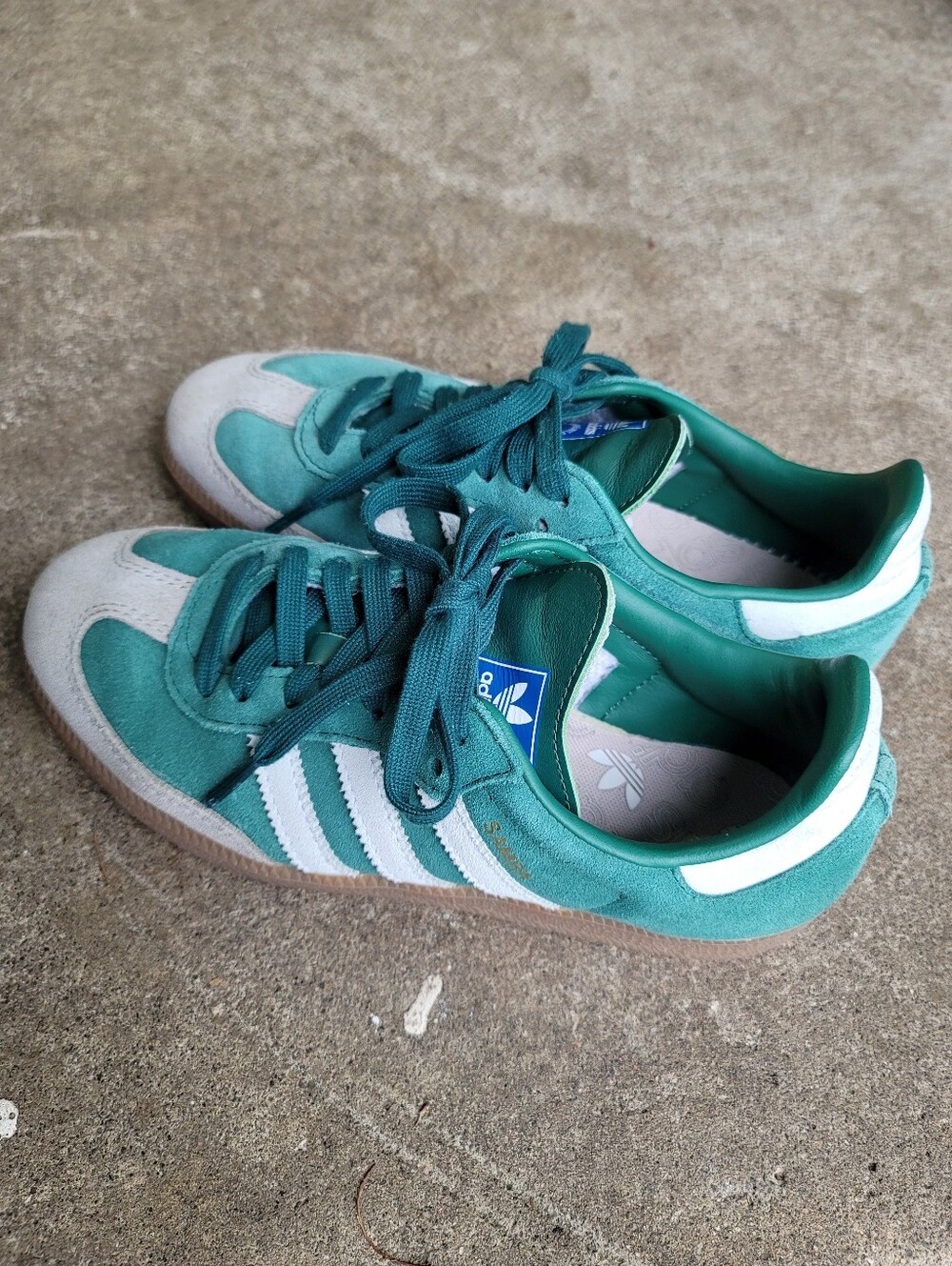 adidas Samba OG Collegiate Green Suede Grey Trim Gum Sole Sneaker US 6 Pre-owned - Picture 2 of 12